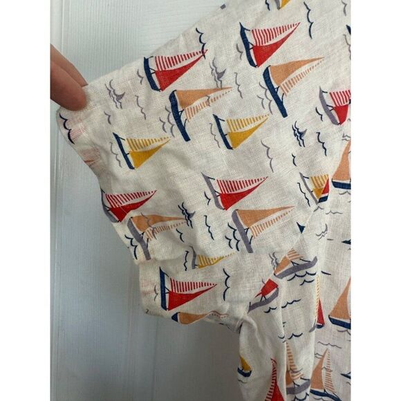 Cynthia Rowley Women's Linen Sailboat Boxy Tee 1X - Picture 5 of 7